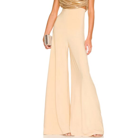 Norma Kamali Pants - Norma Kamali High Waist Elephant Pants Blonde - Size M/34